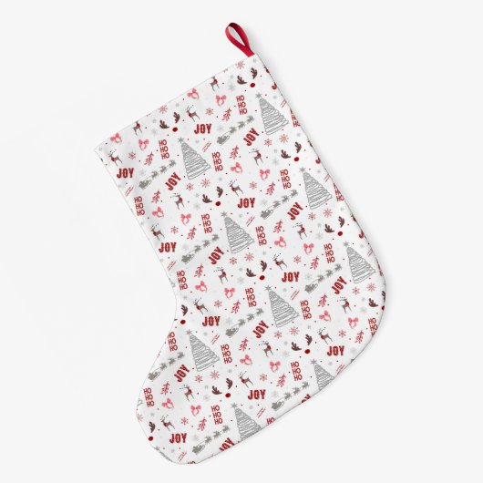 Festive Joy Christmas – Santa, Reindeer & Ho Ho Ho Großer Weihnachtsstrumpf (Rückseite (Hängend))