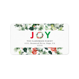 Festive Joy Elegante Rücksendeadresse Label Adressaufkleber