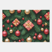 "Festive Joy — Red & Gold Christmas Magic" Geschenkpapier Set (Vorderseite 3)