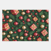 "Festive Joy — Red & Gold Christmas Magic" Geschenkpapier Set (Vorderseite 2)