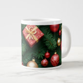 "Festive Joy — Red & Gold Christmas Magic" Jumbo-Tasse (Vorderseite Rechts)