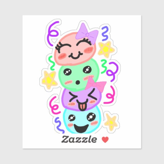 Festive Joy Stack - Hand-Drawn Vinyl Sticker for F (Blatt)