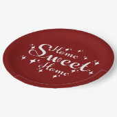 Festive Kalligraphie und Sterne "Zuhause Sweet Zuh Pappteller (Schrägansicht)