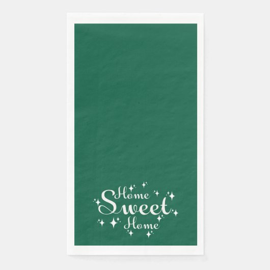 Festive Kalligraphie und Sterne "Zuhause Sweet Zuh Serviette (Vorderseite)
