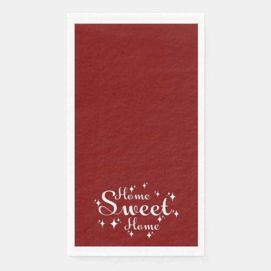 Festive Kalligraphie und Sterne "Zuhause Sweet Zuh Serviette (Vorderseite)