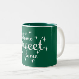 Festive Kalligraphie und Sterne "Zuhause Sweet Zuh Zweifarbige Tasse