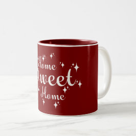 Festive Kalligraphie und Sterne "Zuhause Sweet Zuh Zweifarbige Tasse