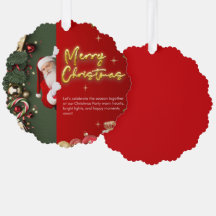 Festive Karte mit gezacktem Ornament – Feiertage
