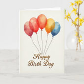 Festive Karte mit schwebenden Ballons (Gelbe Blume)