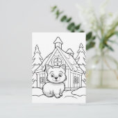 Festive Katzenfarbe Postkarte (Stehend Vorderseite)