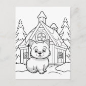 Festive Katzenfarbe Postkarte (Vorderseite)