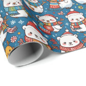 Festive Kawaii Crit Geschenkpapier (Rolleneckpunkt)