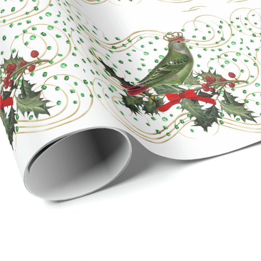 Festive King Bird Geschenkpapier (Rolleneckpunkt)