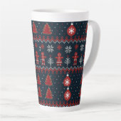 Festive knitted ginger bread and snow flakes  milchtasse (Rechte Ecke)