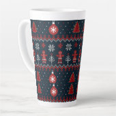 Festive knitted ginger bread and snow flakes  milchtasse (Linke Ecke)