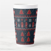 Festive knitted ginger bread and snow flakes  milchtasse (Vorderseite)