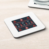 Festive knitted ginger bread snow flakes  getränkeuntersetzer (Linke Seite)