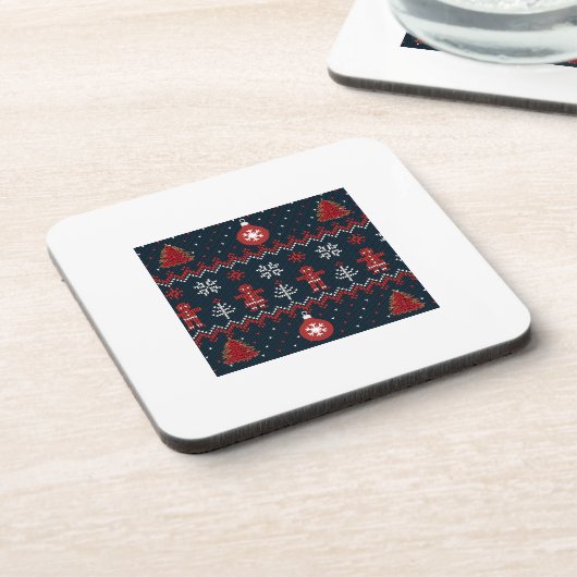 Festive knitted ginger bread snow flakes  getränkeuntersetzer (Linke Seite)