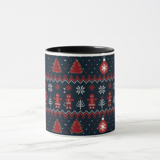 Festive knitted ginger bread snow flakes  mug tasse (Zentrum)