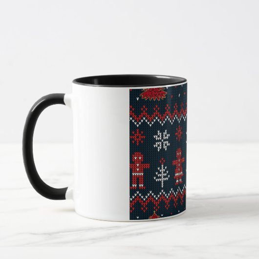 Festive knitted ginger bread snow flakes tasse (Links)