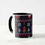Festive knitted ginger bread snow flakes  tasse (Vorderseite Links)