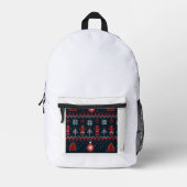 Festive knitted gingerbread snowflake pattern bedruckter rucksack (Vorderseite)