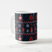 Festive Knitted Snowflakes gingerbread pattern Kaffeetasse (Vorderseite Links)