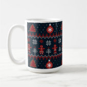 Festive Knitted Snowflakes gingerbread pattern Kaffeetasse (Links)
