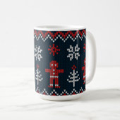Festive Knitted Snowflakes gingerbread pattern Kaffeetasse (VorderseiteRechts)