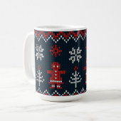 Festive Knitted Snowflakes gingerbread pattern Kaffeetasse (Vorderseite Links)