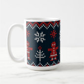Festive Knitted Snowflakes gingerbread pattern Kaffeetasse (Links)