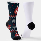 Festive Knitted Snowflakes gingerbread pattern Socken (Gewinkelt)