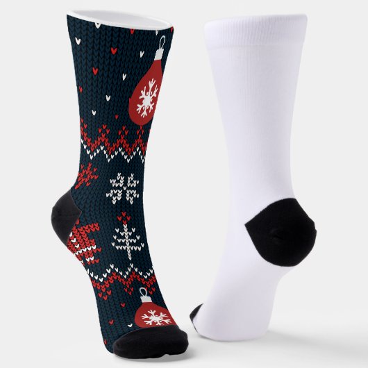 Festive Knitted Snowflakes gingerbread pattern Socken (Gewinkelt)