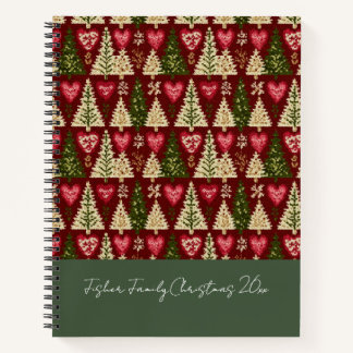 Festive Knitted Style Christmas Pattern Memory  Notizblock