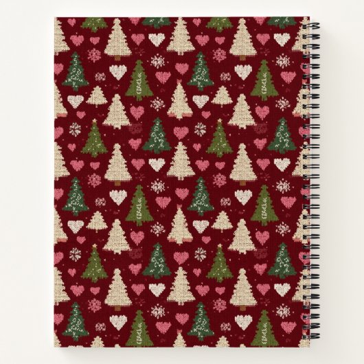 Festive Knitted Style Christmas Pattern Memory Notizblock (Rückseite)