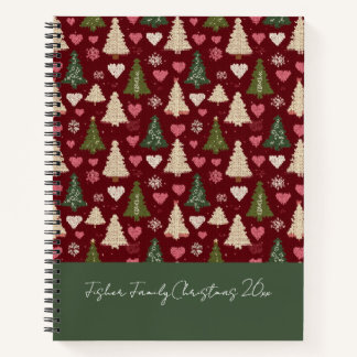 Festive Knitted Style Christmas Pattern Memory  Notizblock