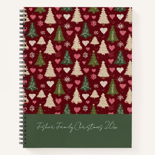 Festive Knitted Style Christmas Pattern Memory Notizblock (Vorderseite)