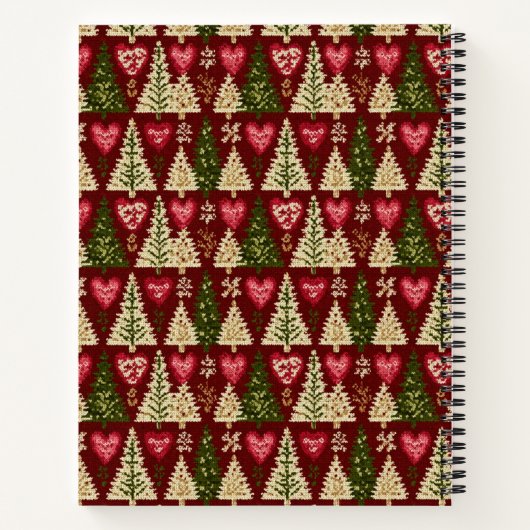 Festive Knitted Style Christmas Pattern Memory  Notizblock (Rückseite)