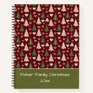 Festive Knitted Style Christmas Pattern Memory  Notizblock