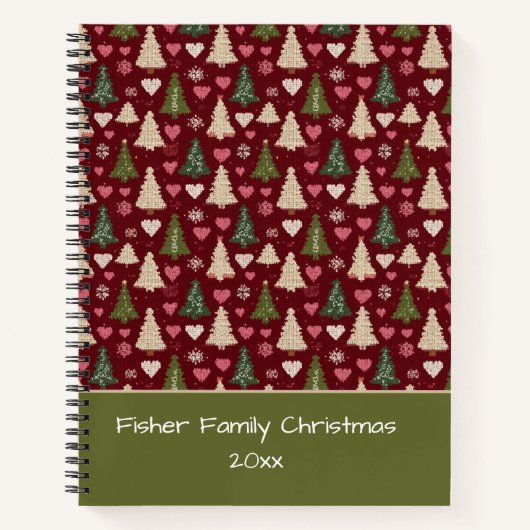 Festive Knitted Style Christmas Pattern Memory Notizblock (Vorderseite)