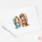 Festive Krippensticker Runder Aufkleber (Umschlag)