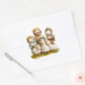 Festive Krippensticker Runder Aufkleber (Umschlag)