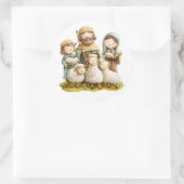 Festive Krippensticker Runder Aufkleber (Tasche)