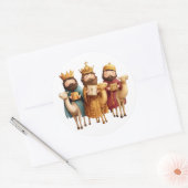 Festive Krippensticker Runder Aufkleber (Umschlag)