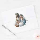 Festive Krippensticker Runder Aufkleber (Umschlag)