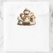 Festive Krippensticker Runder Aufkleber (Tasche)