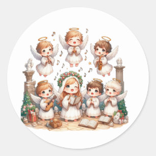 Festive Krippensticker Runder Aufkleber
