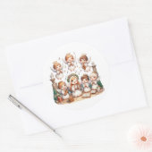 Festive Krippensticker Runder Aufkleber (Umschlag)