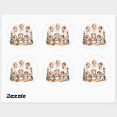 Festive Krippensticker Runder Aufkleber (Blatt)