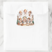Festive Krippensticker Runder Aufkleber (Tasche)